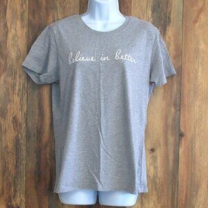 "BELIEVE IN BETTER" Women's Short Sleeve Tee Tshirt Gray XXL